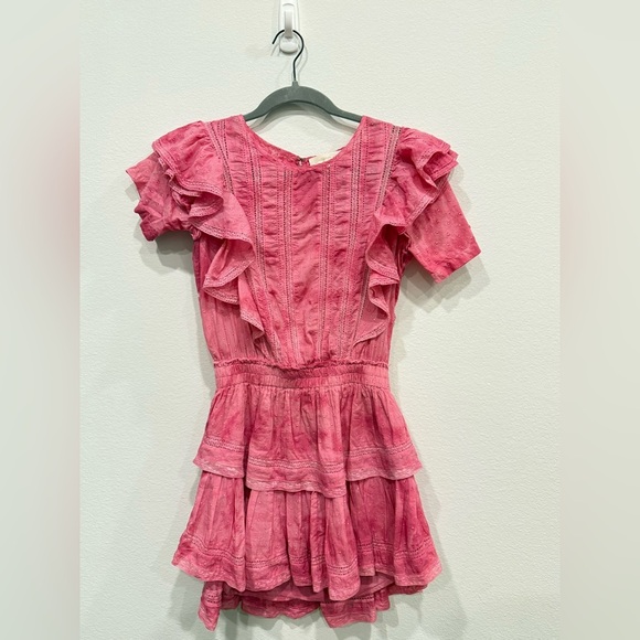 LoveShackFancy Fuchsia Ruffle Dress - Picture 3 of 4